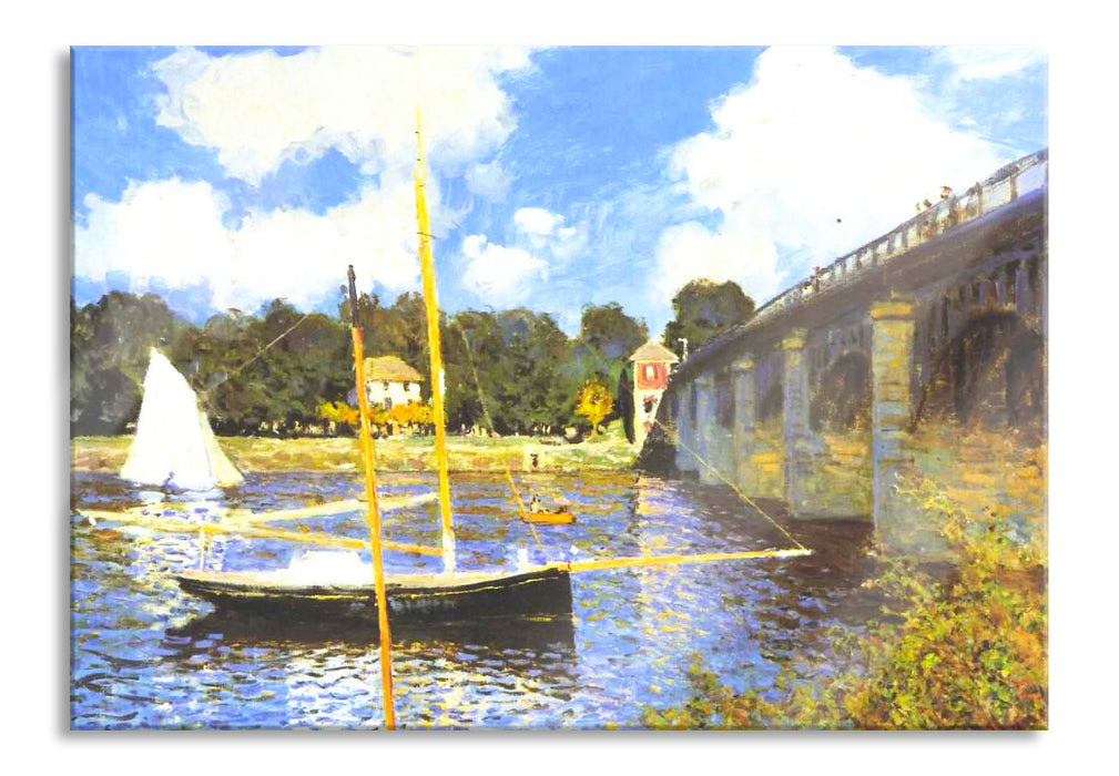 Claude Monet - Die Brücke bei Argenteuil, Glasbild