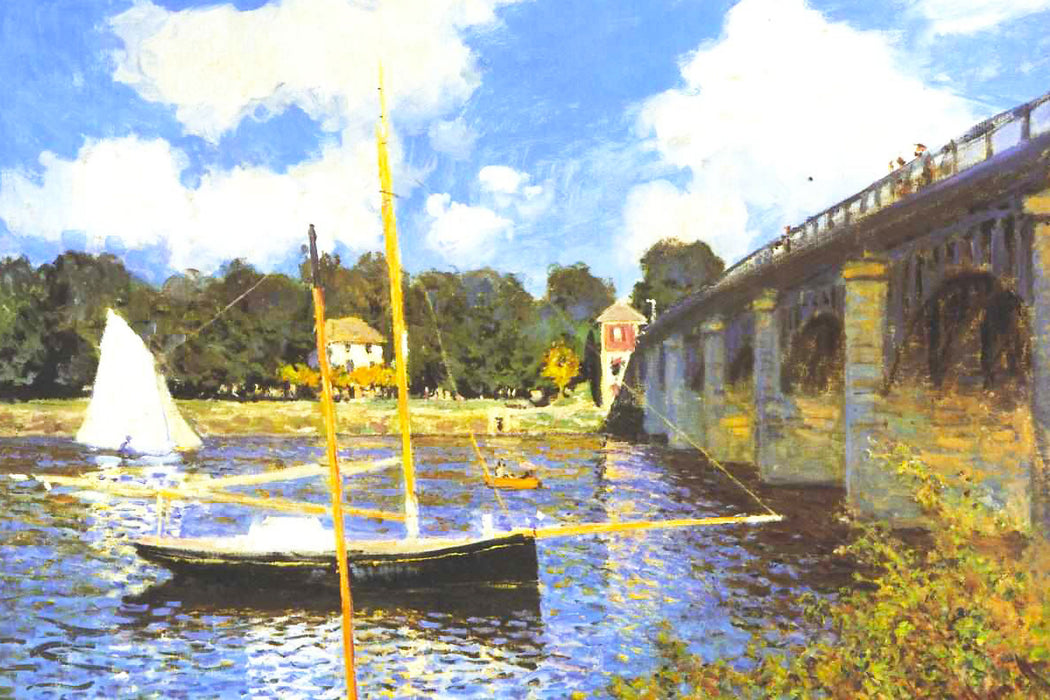 Claude Monet - Die Brücke bei Argenteuil, Glasbild