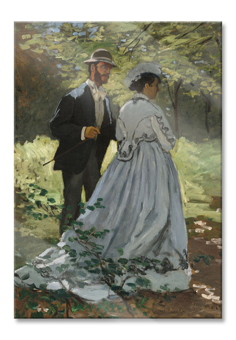 Claude Monet - Bazille und Camille Studie für Déjeun, Glasbild