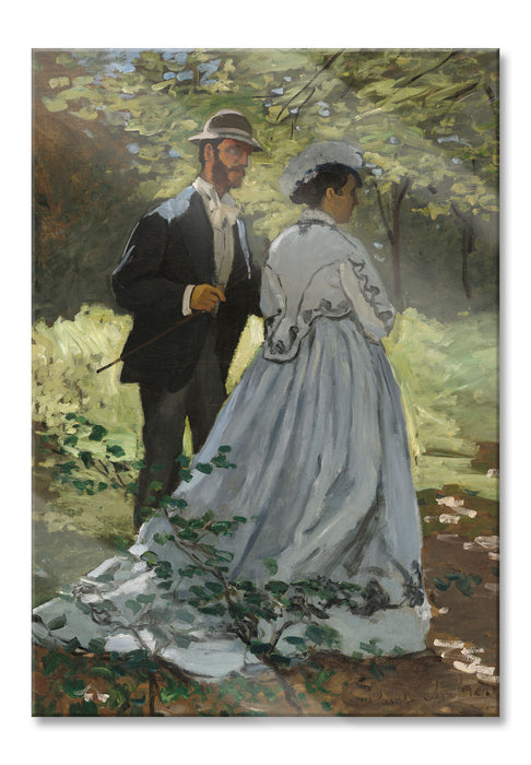 Pixxprint Claude Monet - Bazille und Camille Studie für Déjeun, Glasbild