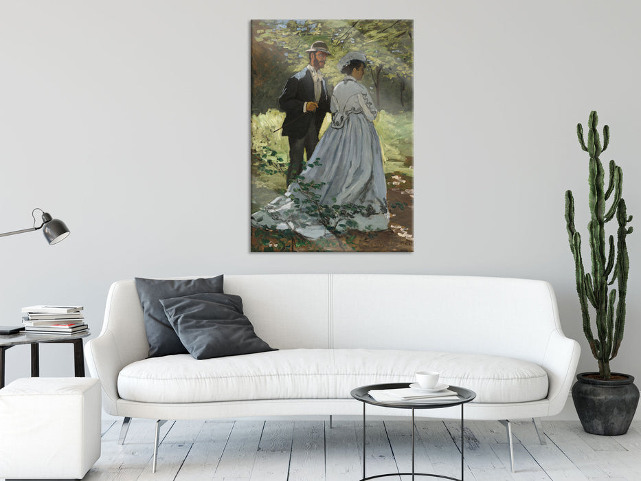 Claude Monet - Bazille und Camille Studie für Déjeun, Glasbild