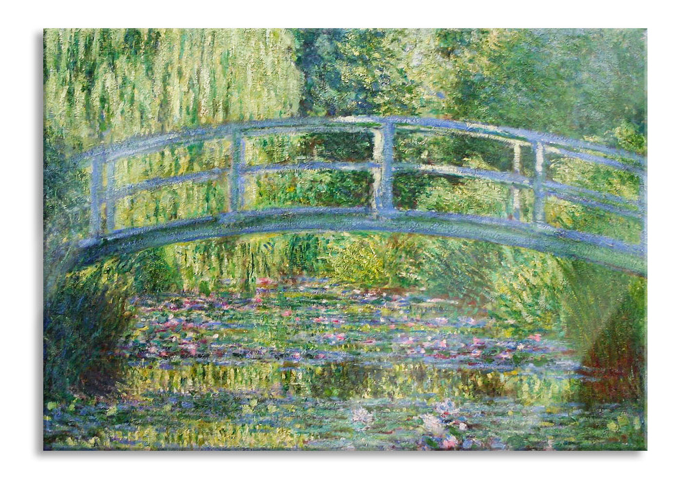 Claude Monet - Die japanische Brücke, Glasbild