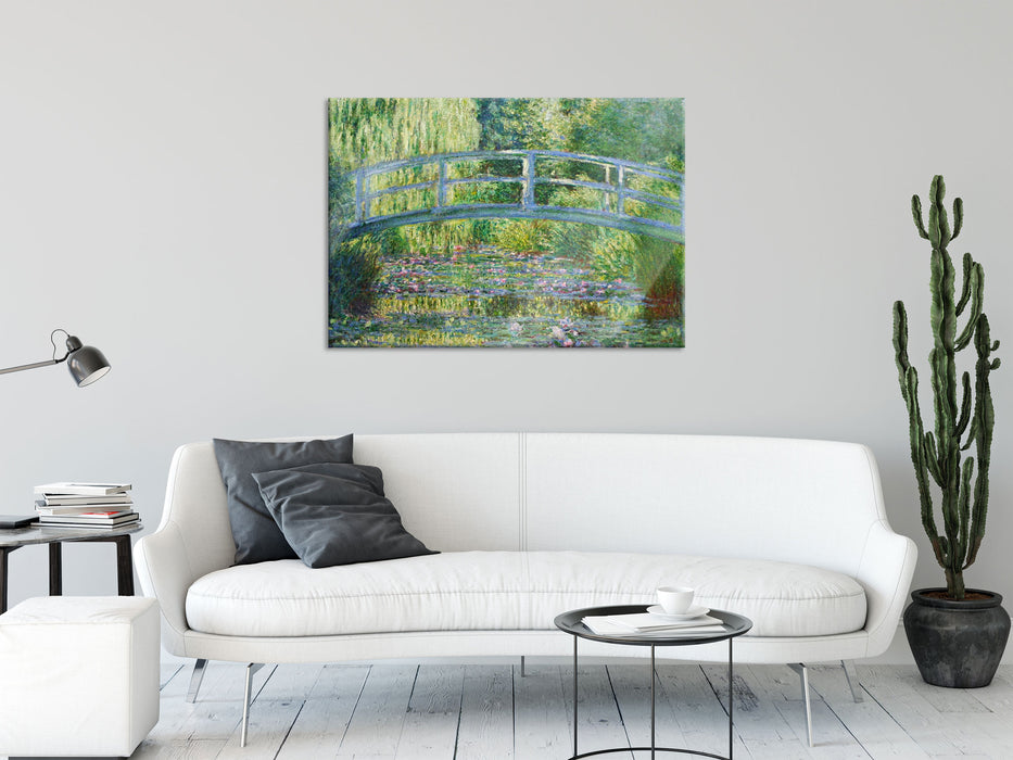 Claude Monet - Die japanische Brücke, Glasbild