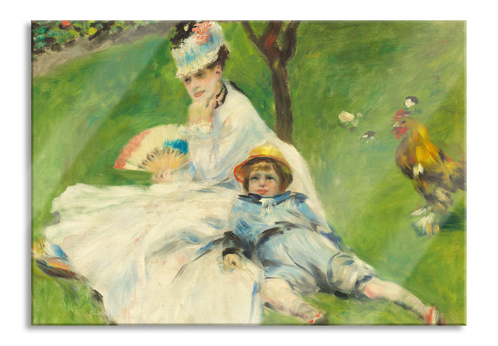 Pixxprint Claude Monet - Madame Monet mit ihrem Sohn, Glasbild