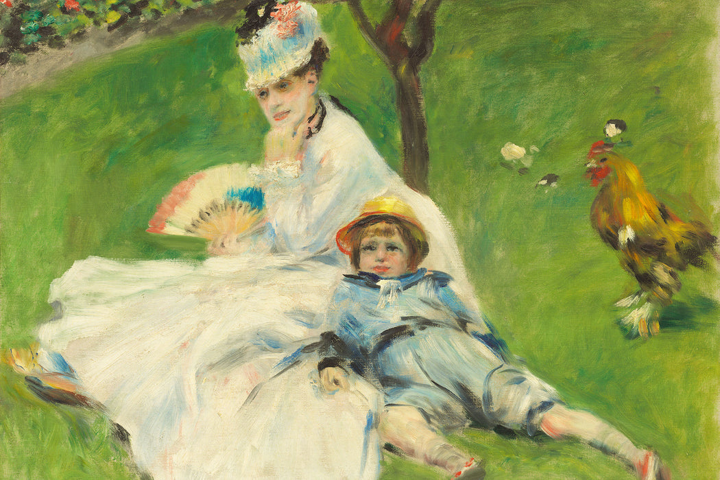 Claude Monet - Madame Monet mit ihrem Sohn, Glasbild