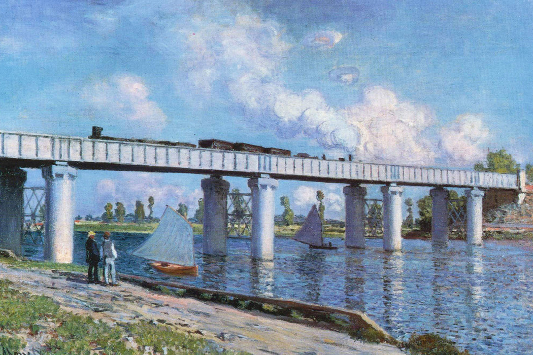 Claude Monet - Die Eisenbahnbrücke in Argenteuil, Glasbild