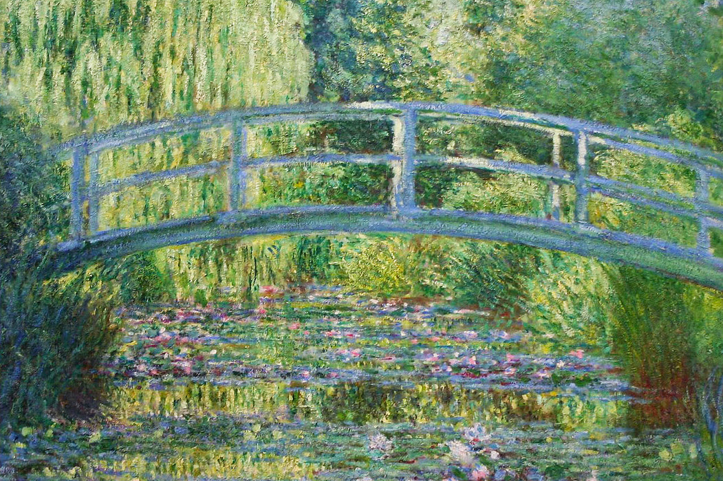 Claude Monet - japanische Brücke über den Seerosenteich II, Glasbild