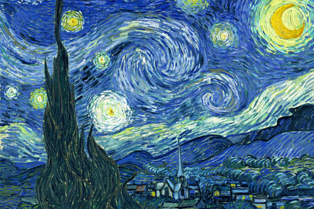 Vincent Van Gogh - Die Sternennacht, Glasbild