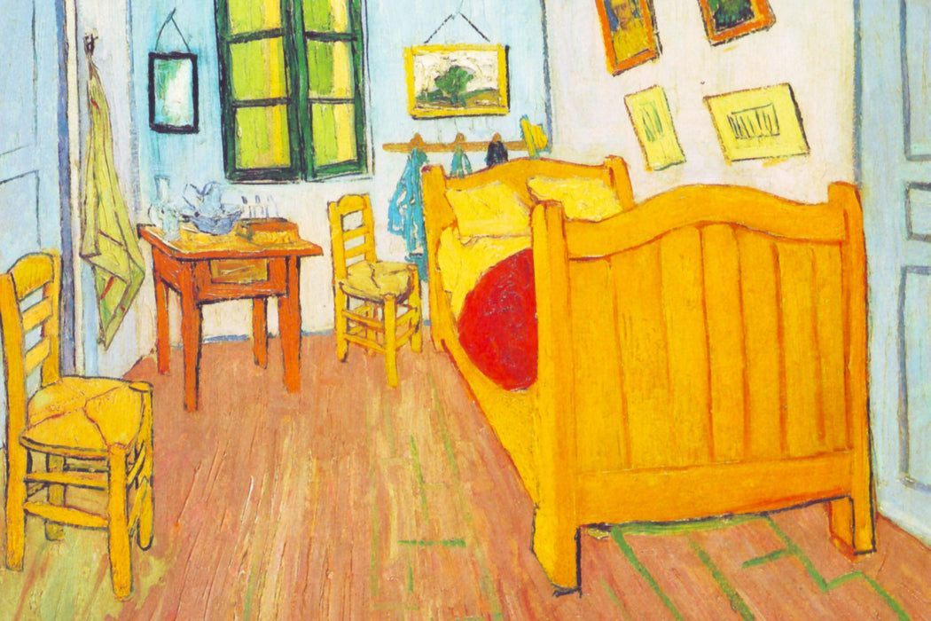 Vincent Van Gogh - Das Schlafzimmer - erste Version, Glasbild