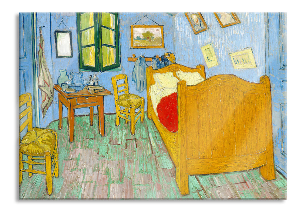 Vincent Van Gogh - Das Schlafzimmer - zweite Version, Glasbild