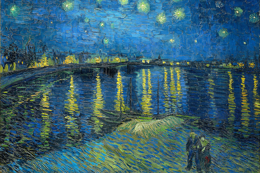 Vincent Van Gogh - Sternennacht über die Rhône, Glasbild