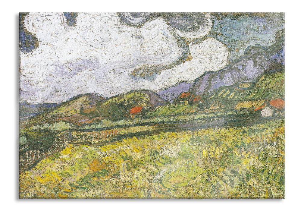 Pixxprint Vincent Van Gogh - Weizenfeld hinter Saint-Paul, Glasbild
