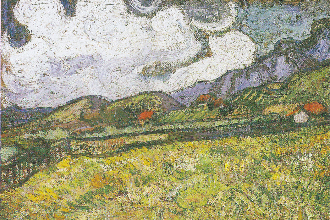 Vincent Van Gogh - Weizenfeld hinter Saint-Paul, Glasbild