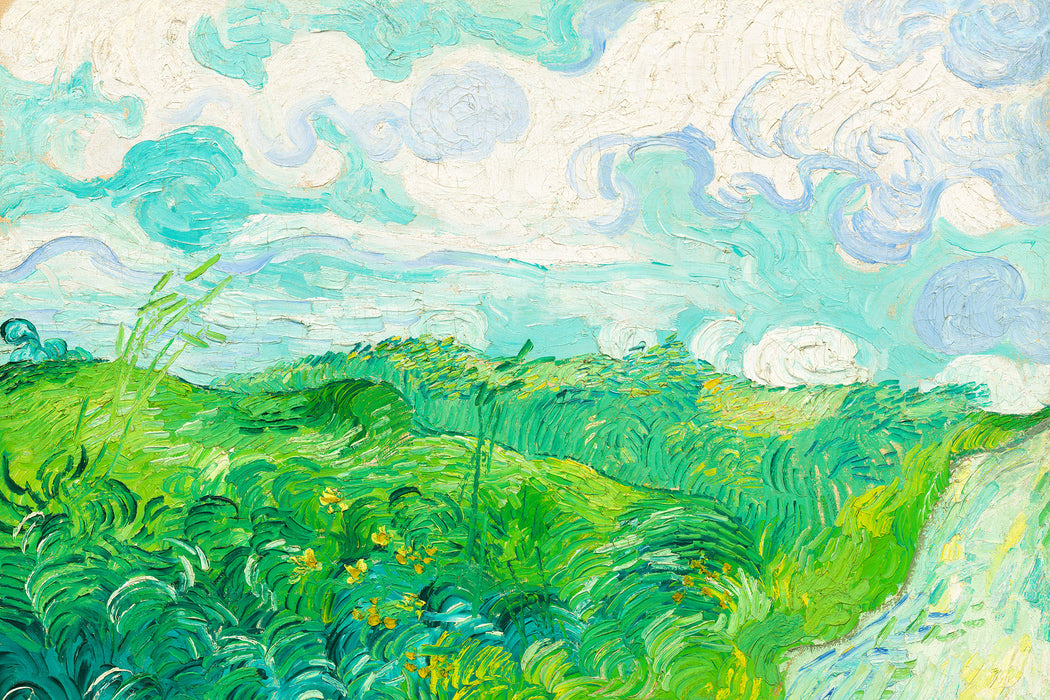 Vincent Van Gogh - Feld mit grünem Weizen, Glasbild