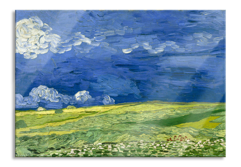 Vincent Van Gogh - Weizenfeld unter Gewitterwolken, Glasbild