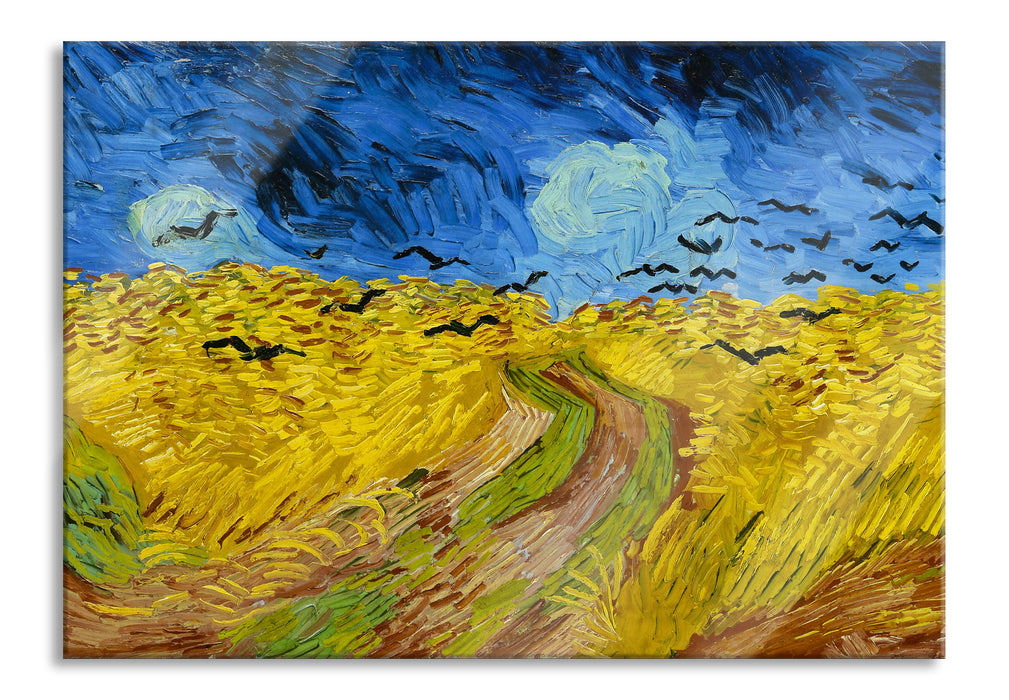 Pixxprint Vincent Van Gogh - Weizenfeld mit Krähen, Glasbild