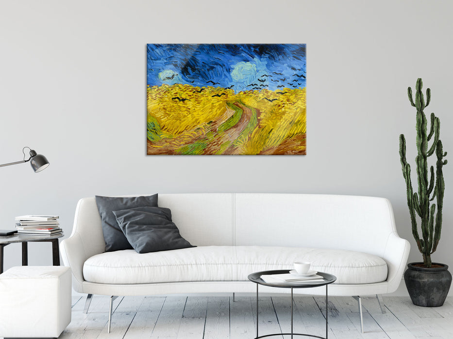 Vincent Van Gogh - Weizenfeld mit Krähen, Glasbild