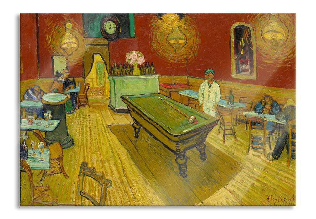 Pixxprint Vincent Van Gogh - Das Nachtcafé in Arles, Glasbild