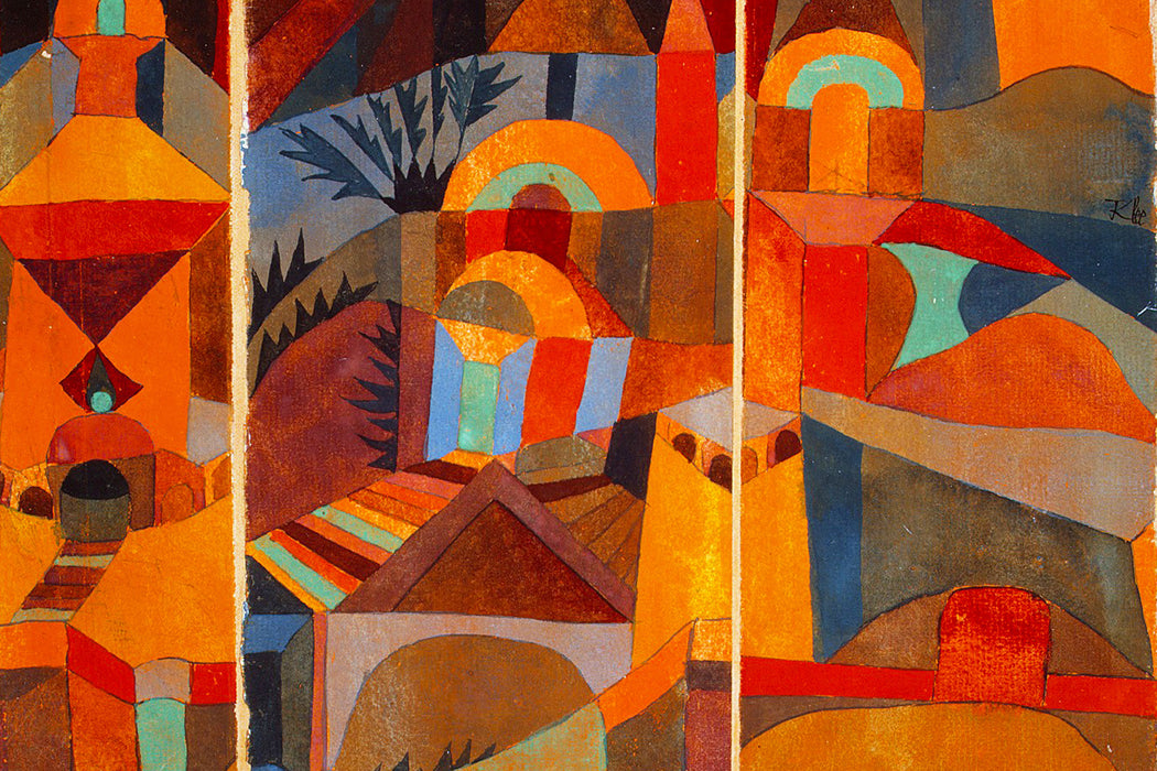 Paul Klee - Tempelgärten, Glasbild