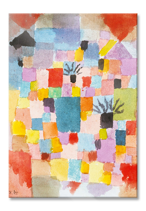 Paul Klee - Südliche Gärten, Glasbild