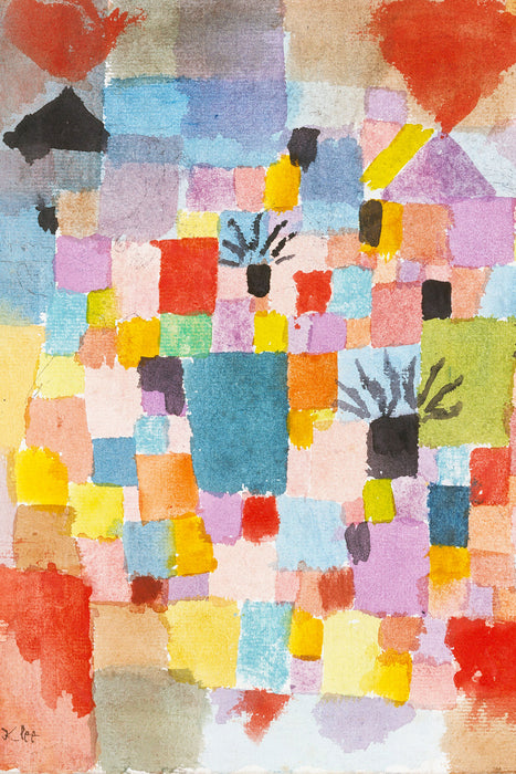 Paul Klee - Südliche Gärten, Glasbild
