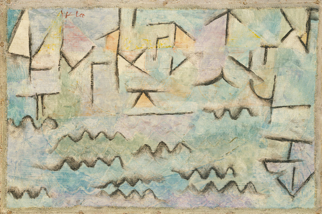 Paul Klee - Der Rhein bei Duisburg, Glasbild