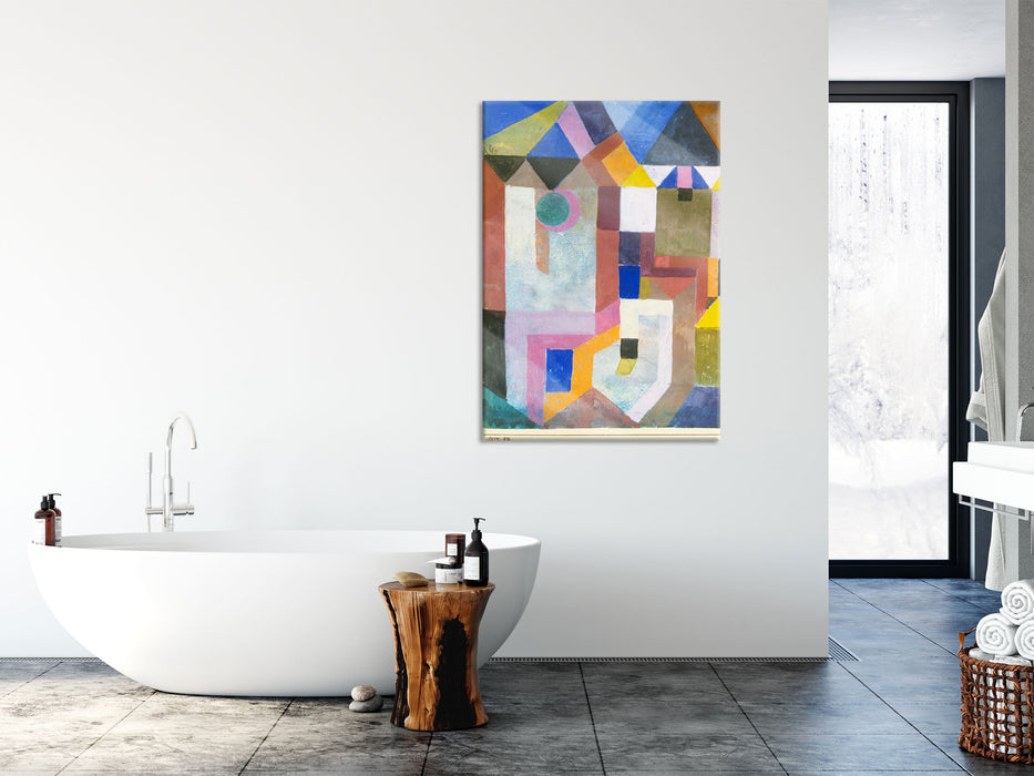 Paul Klee - Bunte Architektur, Glasbild