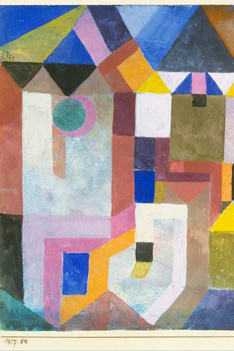 Paul Klee - Bunte Architektur, Glasbild