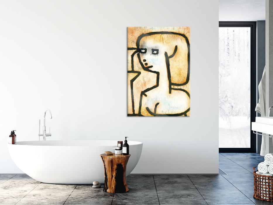 Paul Klee - Mädchen in Trauer, Glasbild