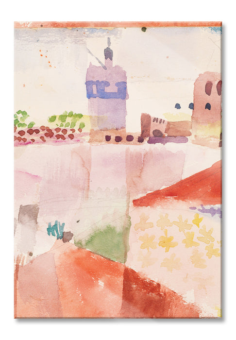 Pixxprint Paul Klee - Hammamet Tunesien und ihre Moschee, Glasbild
