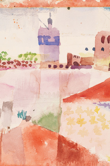 Paul Klee - Hammamet Tunesien und ihre Moschee, Glasbild