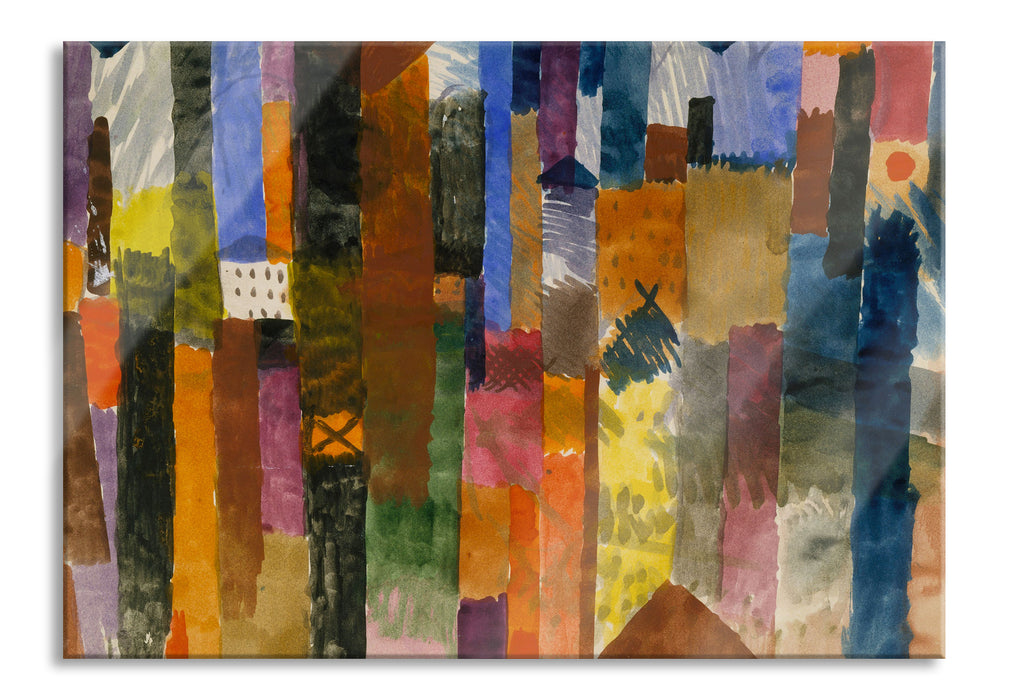 Paul Klee - Vor der Stadt, Glasbild