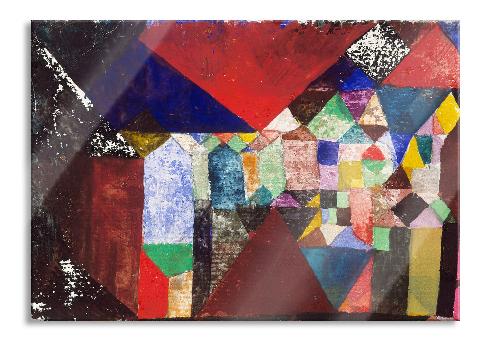Paul Klee - Städtisches Juwel, Glasbild