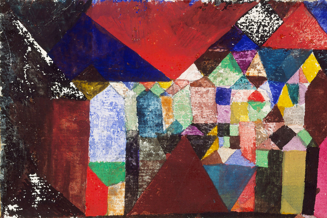 Paul Klee - Städtisches Juwel, Glasbild