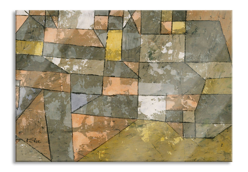 Paul Klee - Norddeutsche Stadt, Glasbild