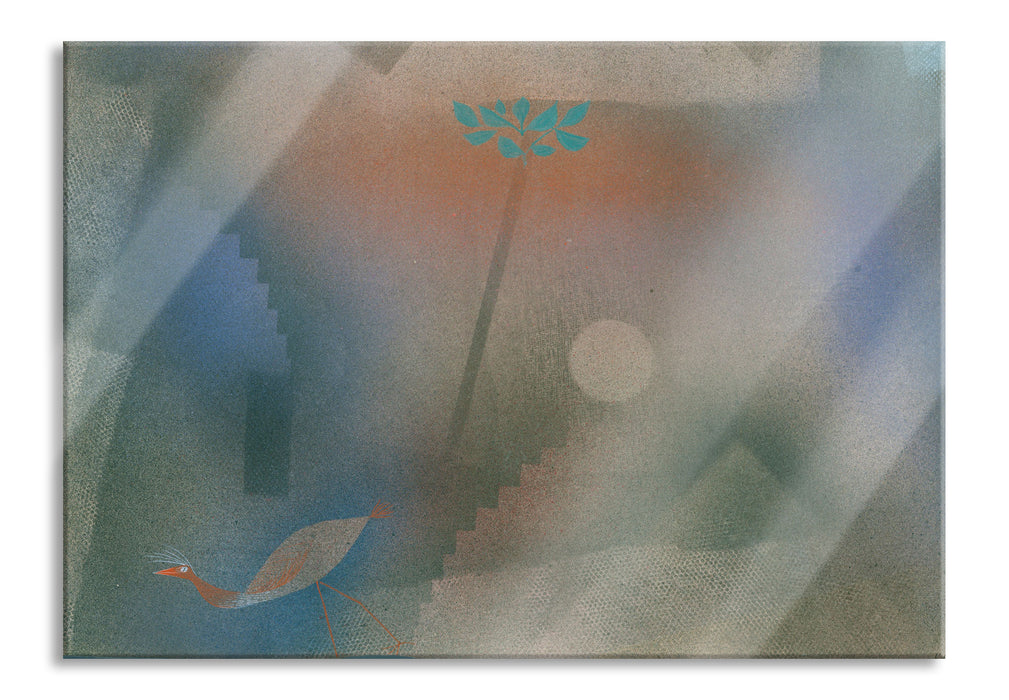 Pixxprint Paul Klee - Abwandernder Vogel, Glasbild