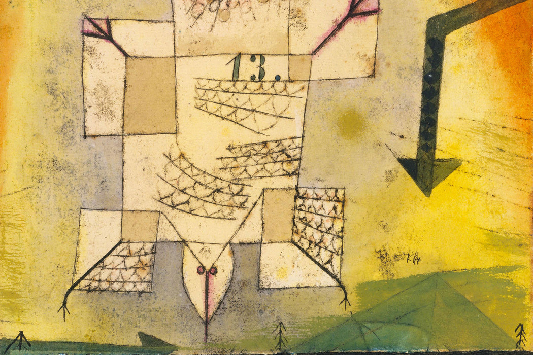 Paul Klee - Abstürzender Vogel, Glasbild