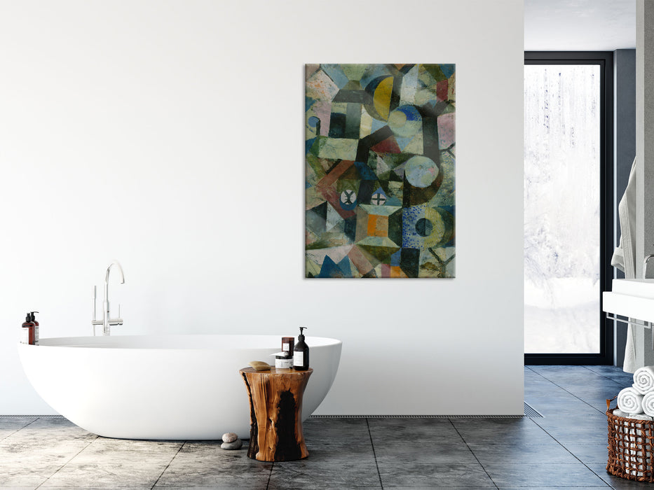 Paul Klee - Komposition mit dem gelben Halbmond, Glasbild