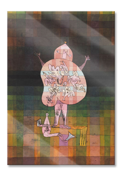 Paul Klee - Bauchredner und Schreier im Moor, Glasbild
