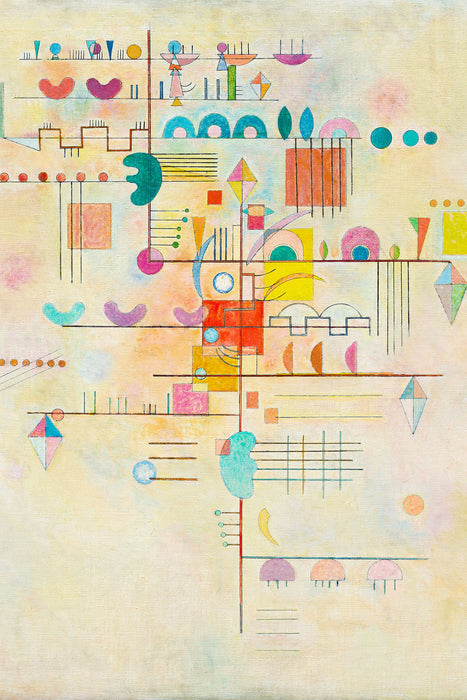 Wassily Kandinsky - Anmutiger Aufstieg, Glasbild