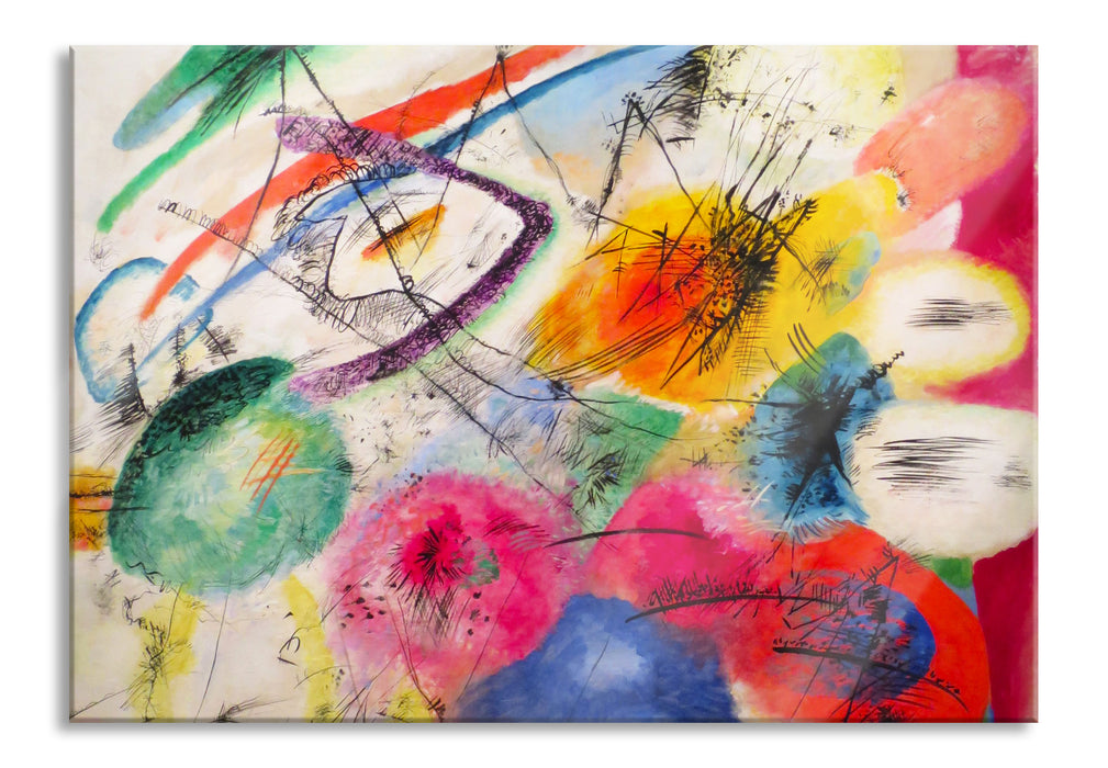 Pixxprint Wassily Kandinsky - Schwarze Linien, Glasbild