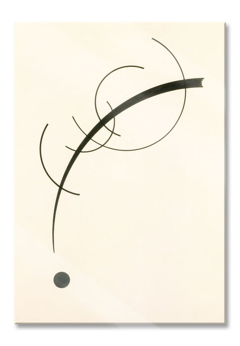 Pixxprint Wassily Kandinsky - Freie Kurve zum Punkt, Glasbild