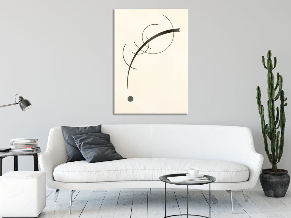 Wassily Kandinsky - Freie Kurve zum Punkt, Glasbild