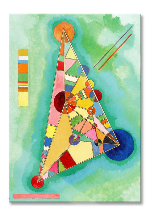 Pixxprint Wassily Kandinsky - Bunt im Dreieck, Glasbild