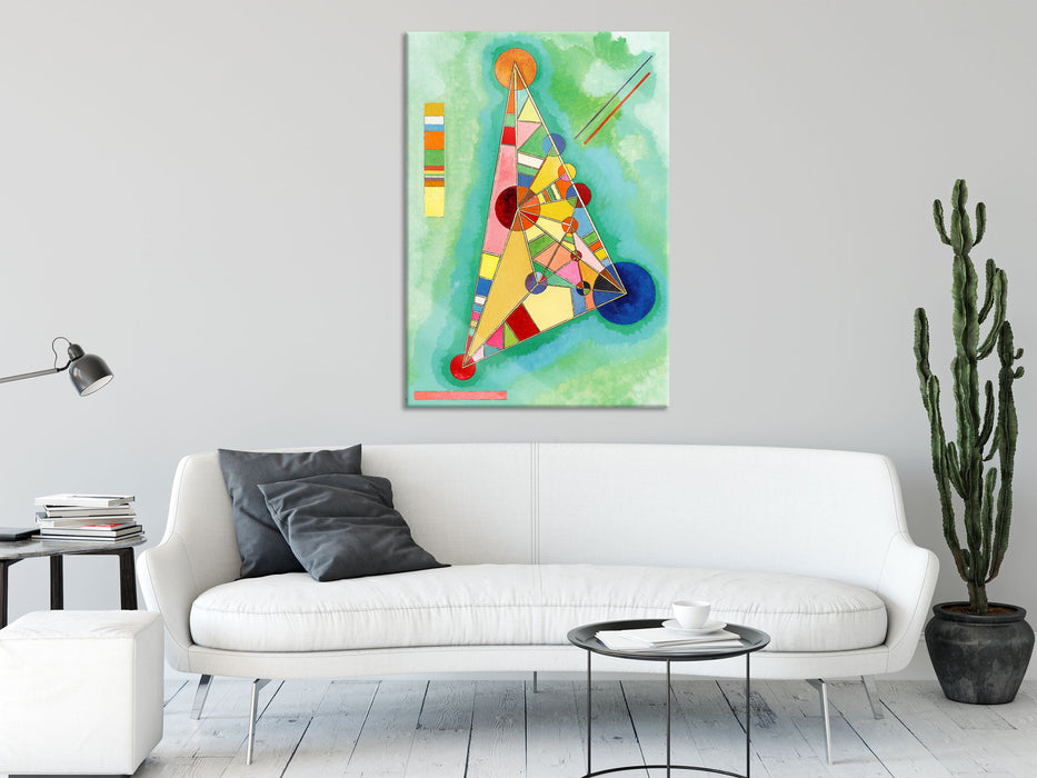 Wassily Kandinsky - Bunt im Dreieck, Glasbild