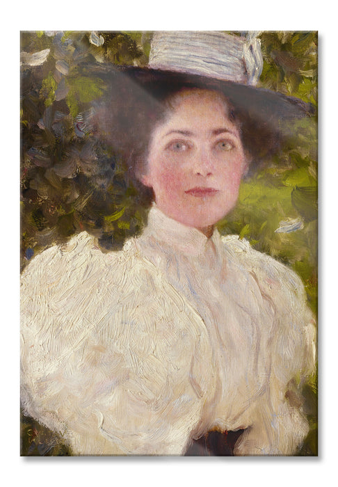 Gustav Klimt - Mädchen im Grünen, Glasbild