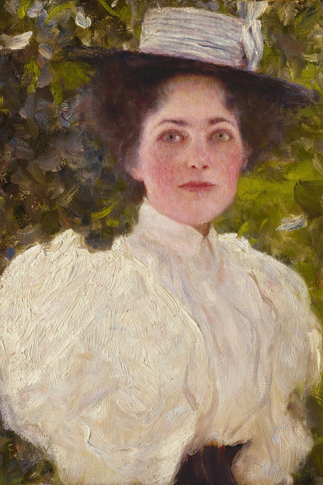 Gustav Klimt - Mädchen im Grünen, Glasbild