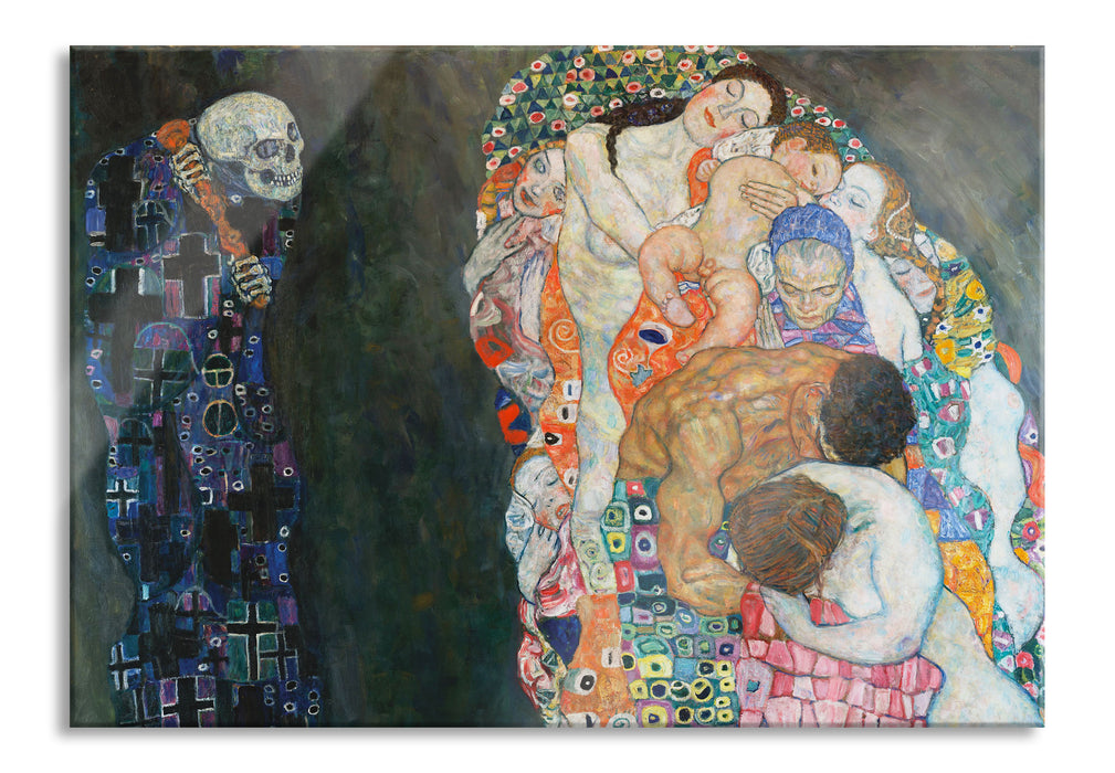 Gustav Klimt - Tod und Leben-, Glasbild