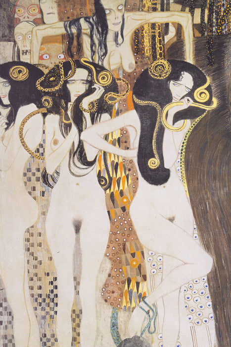 Gustav Klimt - Beethovenfrieslinker Teil, Glasbild