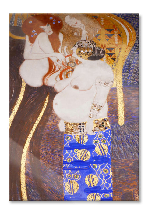 Pixxprint Gustav Klimt - Beethovenfriesrechter Teil, Glasbild